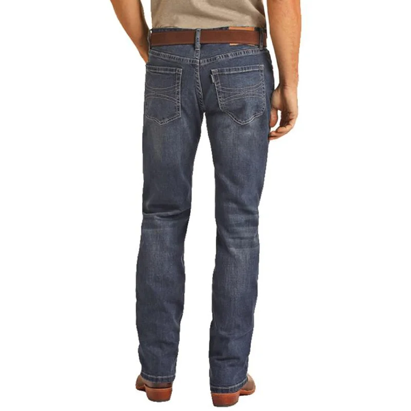 Men's Straight Leg Raw Denim Jeans for a Minimalist and Durable OptionRock & Roll Men's Cowboy Hooey Revolver Jeans