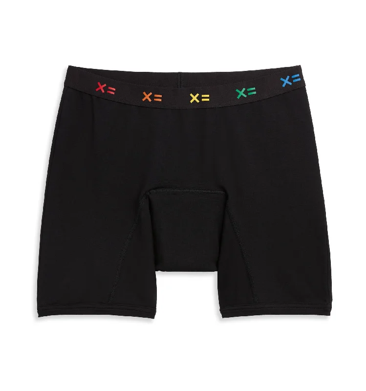 Men's boxer briefs with a form - fitting designFirst Line Period 9" Boxer Briefs - Black X= Rainbow Men's boxer briefs with a form - fitting designFirst Line Period 9" Boxer Briefs - Black X= Rainbow