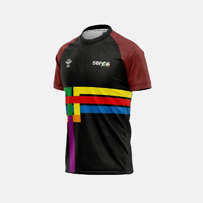Men's Breathable Polyester Running Jerseys in Bright Neon Colors for High - Visibility WorkoutsFive Boroughs Futbol Club Black Jersey Men's Breathable Polyester Running Jerseys in Bright Neon Colors for High - Visibility WorkoutsFive Boroughs Futbol Club Black Jersey