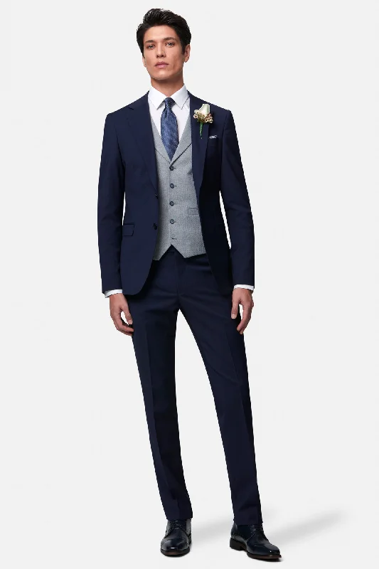 Slim Fit Men's Navy Blue Wool Blazer for a Classic and Professional LookGavin WC
