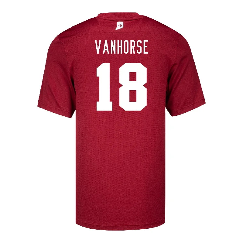 Men's NBA Authentic Team Jerseys in Official Team Colors for True Basketball FansIndiana Hoosiers Adidas #18 Solomon Vanhorse Crimson Student Athlete Football Jersey