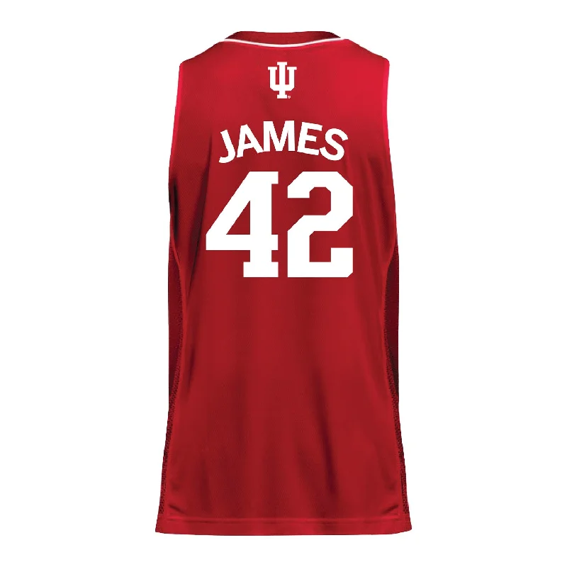 Men's Basketball Jerseys with Signature Player Logos for a Fan - Favorite LookIndiana Hoosiers Adidas Men's Basketball Crimson Student Athlete Jersey #42 Dallas James Men's Basketball Jerseys with Signature Player Logos for a Fan - Favorite LookIndiana Hoosiers Adidas Men's Basketball Crimson Student Athlete Jersey #42 Dallas James