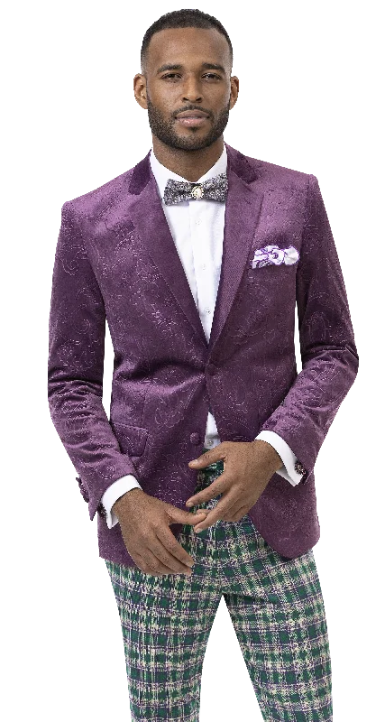 Men's Military - Inspired Khaki Blazer with Epaulettes for a Dapper and Stylish OutfitLavender Tone on Tone Floral Design Regular Fit Fashion Blazer J37 Men's Military - Inspired Khaki Blazer with Epaulettes for a Dapper and Stylish OutfitLavender Tone on Tone Floral Design Regular Fit Fashion Blazer J37