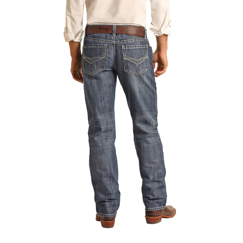 Men's Jeans with a Hidden Coin Pocket for Added ConvenienceRock & Roll Cowboy Medium Wash Vintage Stackable Bootcut Jeans Men's Jeans with a Hidden Coin Pocket for Added ConvenienceRock & Roll Cowboy Medium Wash Vintage Stackable Bootcut Jeans