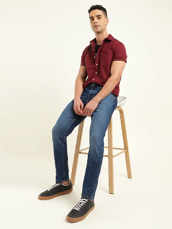 Men's Jeans with a Zip - Off Lower Leg for Convertible StyleMen's 512 Dark Blue Slim Tapered Fit Jeans Men's Jeans with a Zip - Off Lower Leg for Convertible StyleMen's 512 Dark Blue Slim Tapered Fit Jeans