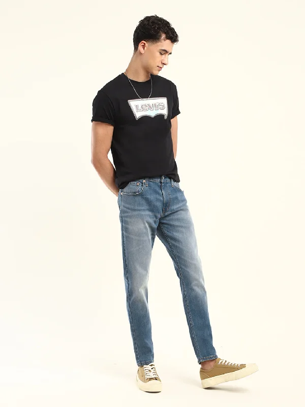 Men's Distressed Jeans with Patches for a Retro and DIY - Inspired AppearanceMen's 512 Indigo Slim Tapered Fit Jeans Men's Distressed Jeans with Patches for a Retro and DIY - Inspired AppearanceMen's 512 Indigo Slim Tapered Fit Jeans