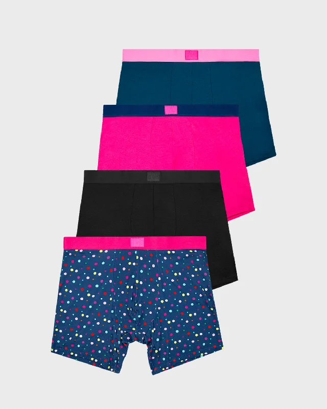 Men's boxer briefs with a high - stretch fabricMen's Boxer Four Pack - Confetti Basics Men's boxer briefs with a high - stretch fabricMen's Boxer Four Pack - Confetti Basics