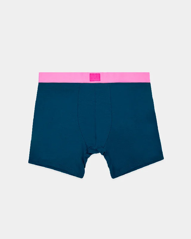 Men's boxer briefs with a tag - free interior​Men's Boxer - Midnight and Neon Pink