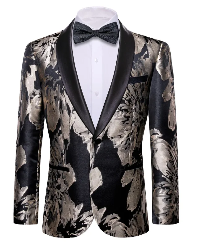 Men's Linen - Cotton Blend Blazer in Tan with Roll - Up Sleeves for a Laid - Back Summer LookMen's Dress Party Black Grey Floral Suit Jacket Slim One Button Stylish Blazer- XX-0039 Men's Linen - Cotton Blend Blazer in Tan with Roll - Up Sleeves for a Laid - Back Summer LookMen's Dress Party Black Grey Floral Suit Jacket Slim One Button Stylish Blazer- XX-0039