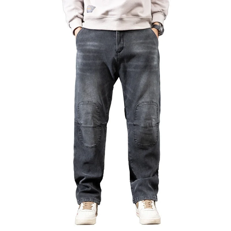 Men's Cargo Jeans with Multiple Pockets for a Practical and Outdoor - Friendly LookMen's Winter Casual Brushed Thick Hip Hop Baggy Warm Straight Leg Jeans Men's Cargo Jeans with Multiple Pockets for a Practical and Outdoor - Friendly LookMen's Winter Casual Brushed Thick Hip Hop Baggy Warm Straight Leg Jeans