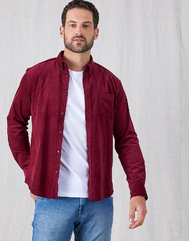 Men's Military - Inspired Khaki Blazer with Epaulettes for a Dapper and Stylish OutfitOhope Burgundy Corduroy Shirt Men's Military - Inspired Khaki Blazer with Epaulettes for a Dapper and Stylish OutfitOhope Burgundy Corduroy Shirt