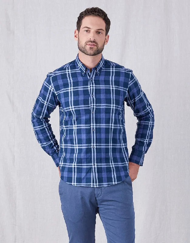 Men's Patterned Checkered Cotton Blazer in Multicolor for a Stylish and Trendy AppearanceOhope Navy & Teal Check Flannel Shirt Men's Patterned Checkered Cotton Blazer in Multicolor for a Stylish and Trendy AppearanceOhope Navy & Teal Check Flannel Shirt