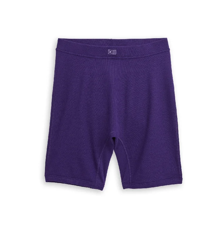 Men's boxer briefs with a fly - front closureOrganic Cotton Rib 9" Boxer Briefs - Ghostly Grape Men's boxer briefs with a fly - front closureOrganic Cotton Rib 9" Boxer Briefs - Ghostly Grape