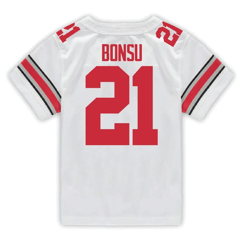 Men's Sustainable Organic Cotton Rugby Jerseys for Eco - Conscious Sports EnthusiastsOhio State Buckeyes Nike #21 Jayden Bonsu Student Athlete White Football Jersey Men's Sustainable Organic Cotton Rugby Jerseys for Eco - Conscious Sports EnthusiastsOhio State Buckeyes Nike #21 Jayden Bonsu Student Athlete White Football Jersey