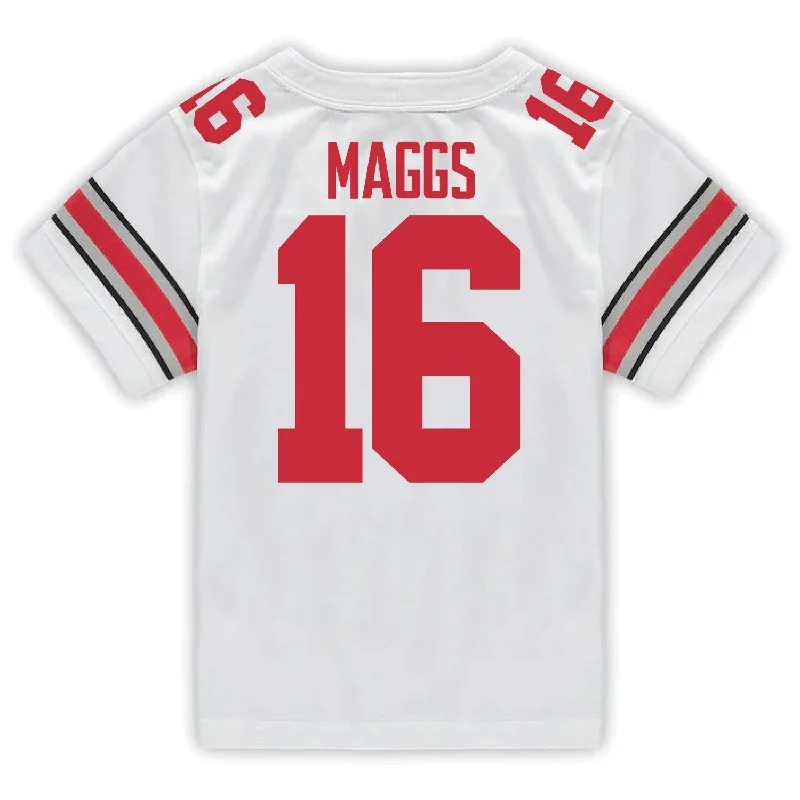 Men's Moisture - Wicking Golf Jerseys with UV Protection for Comfortable Rounds on the CourseOhio State Buckeyes Nike #16 Mason Maggs Student Athlete White Football Jersey