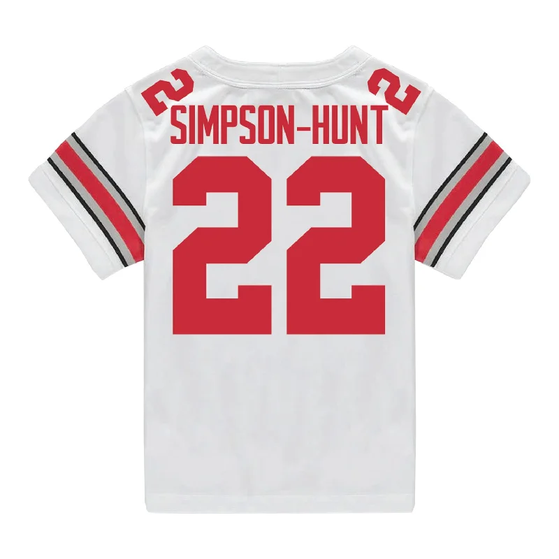 Men's Moisture - Wicking Lacrosse Jerseys with Mesh Panels for Optimal Performance on the FieldOhio State Buckeyes Nike #22 Calvin Simpson-Hunt Student Athlete White Football Jersey Men's Moisture - Wicking Lacrosse Jerseys with Mesh Panels for Optimal Performance on the FieldOhio State Buckeyes Nike #22 Calvin Simpson-Hunt Student Athlete White Football Jersey