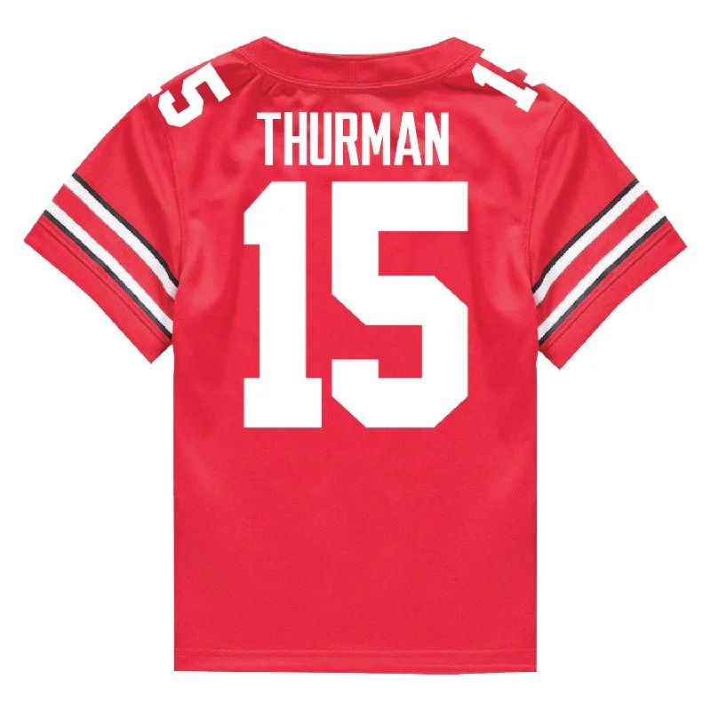 Men's Cycling Jerseys with Reflective Stripes for Safe and Stylish Rides at NightOhio State Buckeyes Nike #15 Jelani Thurman Student Athlete Scarlet Football Jersey