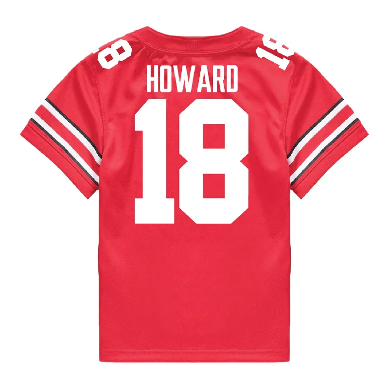 Men's Moisture - Wicking Golf Jerseys with UV Protection for Comfortable Rounds on the CourseOhio State Buckeyes Nike #18 Will Howard Student Athlete Scarlet Football Jersey