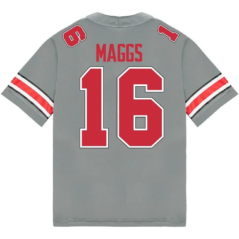 Men's Throwback Rugby Jerseys of Historic Matches and Teams for Rugby History BuffsOhio State Buckeyes Nike #16 Mason Maggs Student Athlete Gray Football Jersey