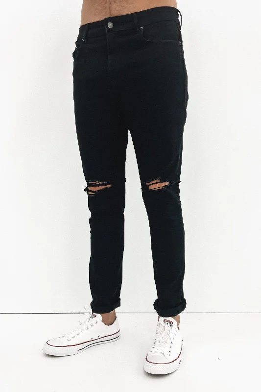 Men's Jeans with an Elastic Waistband for Ultimate ComfortR2 Slim Jean Custom Destruct Men's Jeans with an Elastic Waistband for Ultimate ComfortR2 Slim Jean Custom Destruct