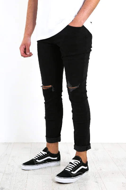 Plus Size Men's Bootcut Jeans with a Relaxed Waist for a Classic and Comfortable FitStinger Jean Black Rip Plus Size Men's Bootcut Jeans with a Relaxed Waist for a Classic and Comfortable FitStinger Jean Black Rip