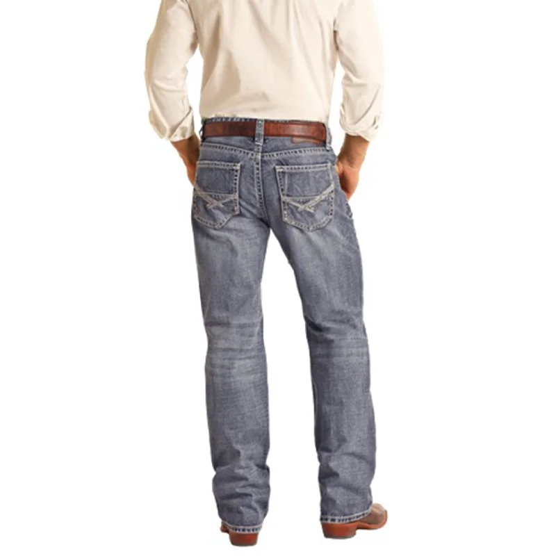 Men's Straight Leg Raw Denim Jeans for a Minimalist and Durable OptionRock & Roll Cowboy Straight Leg Medium Wash Vintage Jeans