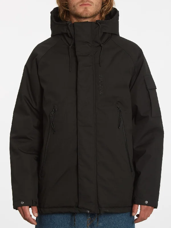 Men jackets with a built - in hood that can be stowed away when not in useStoke Stone Jacket - BLACK Men jackets with a built - in hood that can be stowed away when not in useStoke Stone Jacket - BLACK