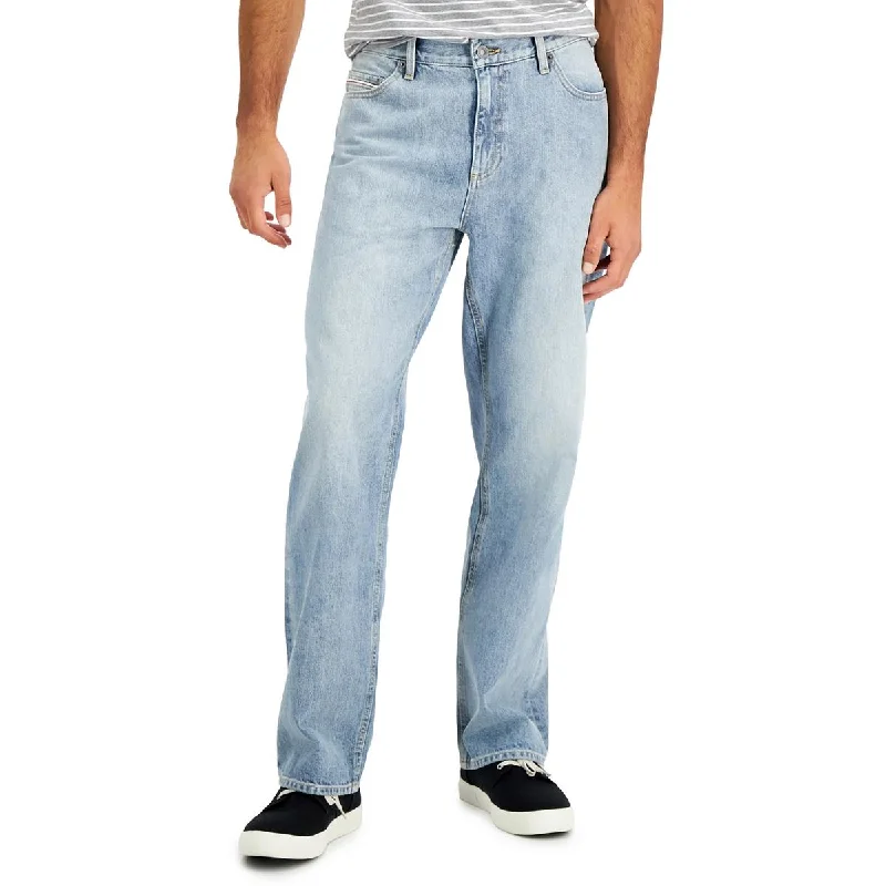 Plus Size Men's Straight Leg Jeans with Reinforced Knees for DurabilitySun + Stone Mens Straight Fit Light Wash Straight Leg Jeans Plus Size Men's Straight Leg Jeans with Reinforced Knees for DurabilitySun + Stone Mens Straight Fit Light Wash Straight Leg Jeans