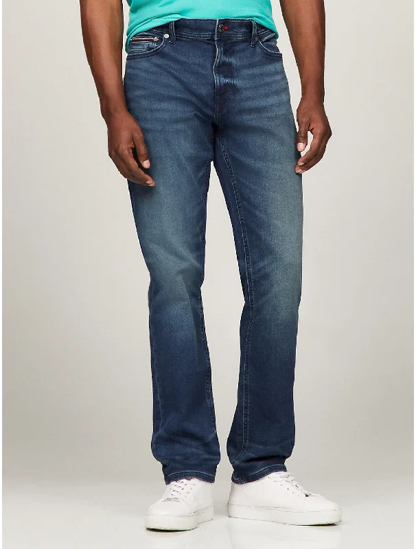 Men's High - Waisted Jeans in a Medium Wash for a Vintage - Style RevivalTommy Hilfiger Men's Denton Straight Fit Dark Blue Wash Jean Men's High - Waisted Jeans in a Medium Wash for a Vintage - Style RevivalTommy Hilfiger Men's Denton Straight Fit Dark Blue Wash Jean
