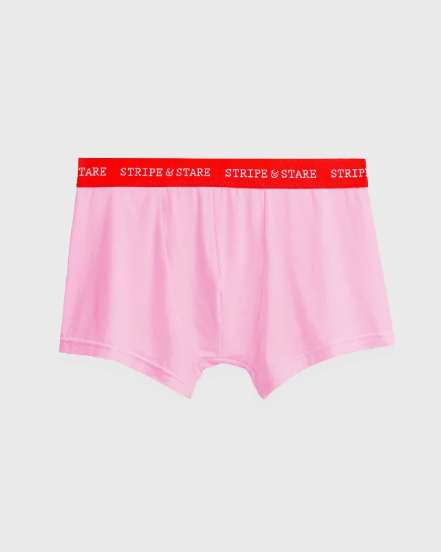 Men's boxer briefs with a four - way stretch fabricUnisex Boxer - Pink and Red Contrast Men's boxer briefs with a four - way stretch fabricUnisex Boxer - Pink and Red Contrast