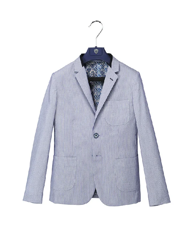 Men's Slim Fit Plaid Blazer in Red and Black for a Festive and Fashionable Holiday LookVeste casual à rayures bleues et blanches "Ucciani" Men's Slim Fit Plaid Blazer in Red and Black for a Festive and Fashionable Holiday LookVeste casual à rayures bleues et blanches "Ucciani"