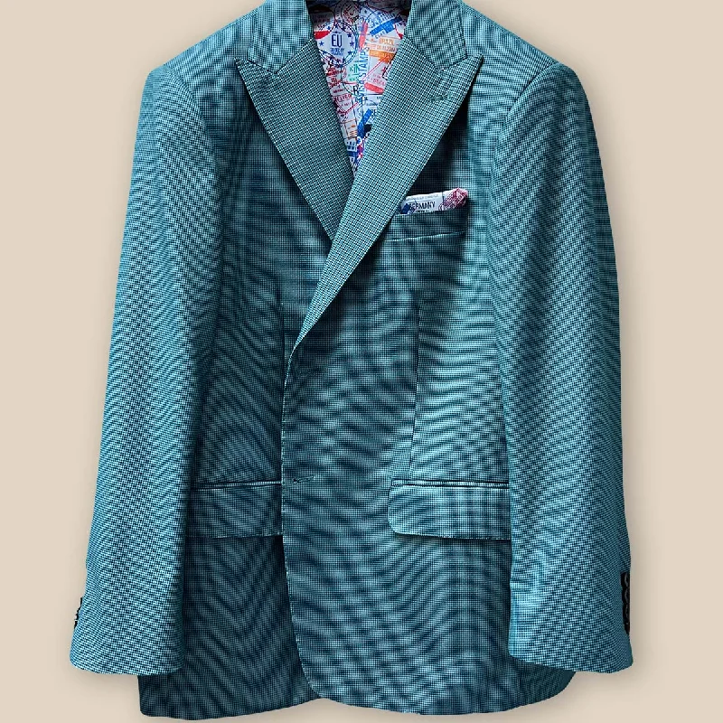 Men's Single - Breasted Cashmere Blazer in Camel for a Luxurious and Elegant Winter LookWestwood Hart Hunter Green Houndstooth Men's Sportcoat