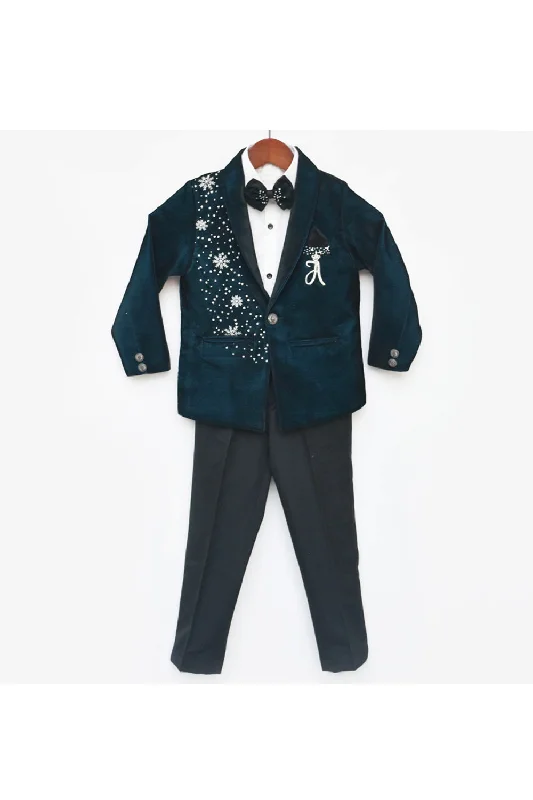 Plus Size Men's Herringbone Patterned Blazer in Grey for a Timeless and Sophisticated AppearanceWhite Cotton Shirt With Personalized Teal Blue Embroidered Blazer Set Plus Size Men's Herringbone Patterned Blazer in Grey for a Timeless and Sophisticated AppearanceWhite Cotton Shirt With Personalized Teal Blue Embroidered Blazer Set