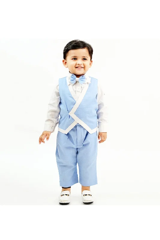 Men's Slim Fit Denim Blazer in Blue for a Casual and Trendy Streetwear LookWhite Pure Linen Shirt With Powder Blue Waist Coat Set Men's Slim Fit Denim Blazer in Blue for a Casual and Trendy Streetwear LookWhite Pure Linen Shirt With Powder Blue Waist Coat Set