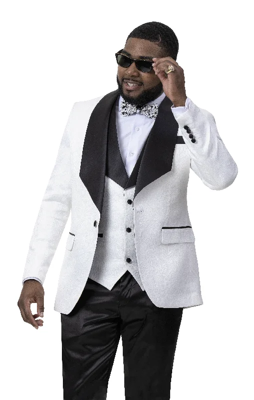 Men's Slim Fit Denim Blazer in Blue for a Casual and Trendy Streetwear LookWhite & Black Tone on Tone Design Fashion Blazer & Vest-Soprano J64 Men's Slim Fit Denim Blazer in Blue for a Casual and Trendy Streetwear LookWhite & Black Tone on Tone Design Fashion Blazer & Vest-Soprano J64