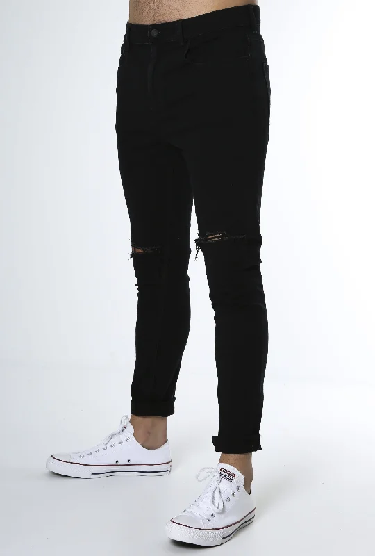 Men's Jeans with a Cargo - Inspired Knee Pocket for Extra StorageZ-One Jean Fearless Black Men's Jeans with a Cargo - Inspired Knee Pocket for Extra StorageZ-One Jean Fearless Black