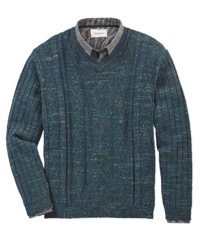 Men's Sequined Trimmed Sweater in Gold for a Glamorous New Year's PartyNovelty Fisherman V-Neck Sweater Men's Sequined Trimmed Sweater in Gold for a Glamorous New Year's PartyNovelty Fisherman V-Neck Sweater