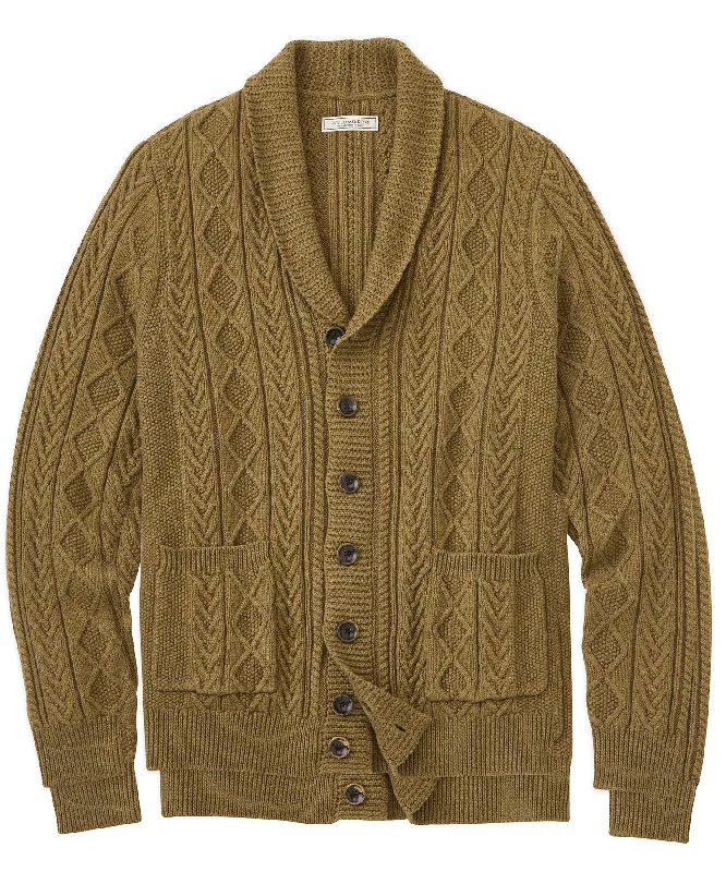 Regular Fit Men's Heathered Knit Sweater in Charcoal for a Laid - Back Weekend LookShawl Collar Cable Cardigan Sweater Regular Fit Men's Heathered Knit Sweater in Charcoal for a Laid - Back Weekend LookShawl Collar Cable Cardigan Sweater