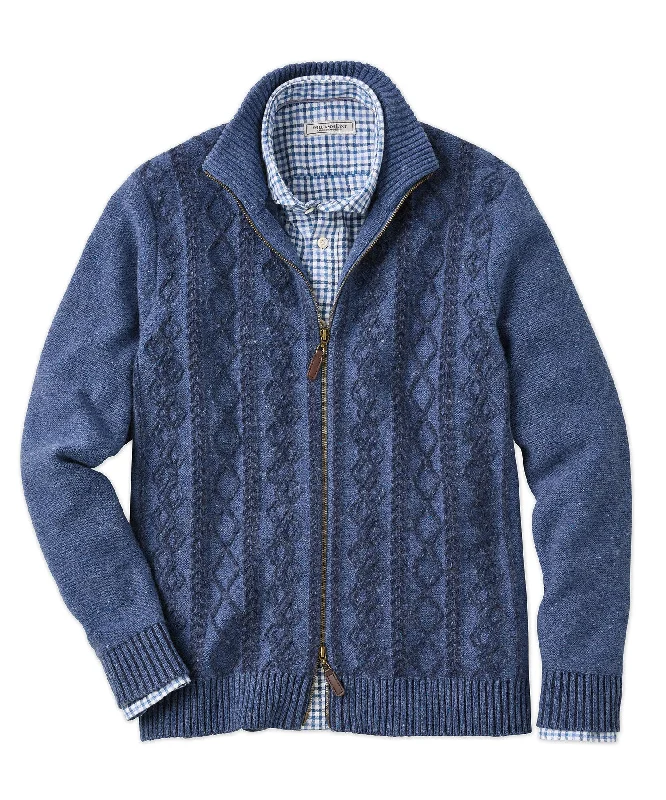 Plus Size Men's V - Neck Cashmere - Blend Sweater in Navy with Ribbed Trim for a Classic StylePlaited Merino Wool Full-Zip Cable Cardigan Plus Size Men's V - Neck Cashmere - Blend Sweater in Navy with Ribbed Trim for a Classic StylePlaited Merino Wool Full-Zip Cable Cardigan
