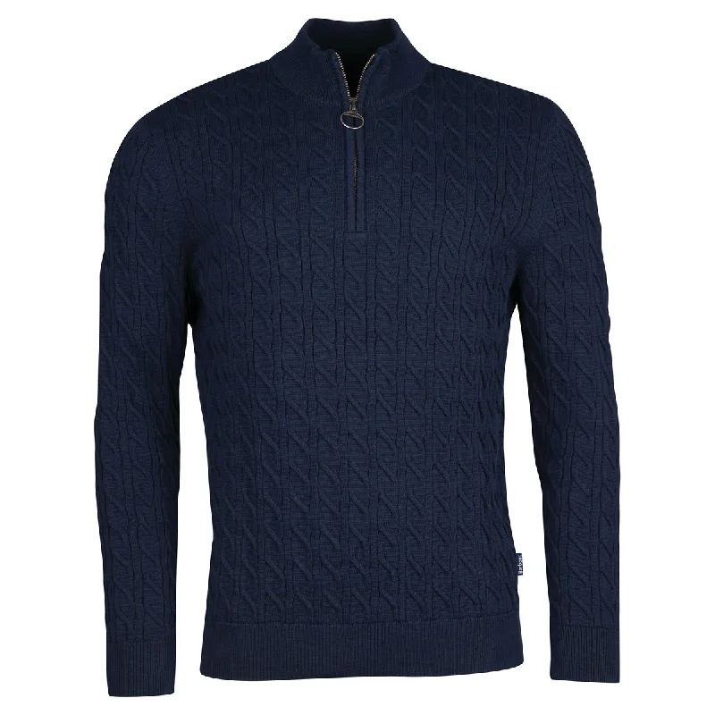 Slim Fit Men's Long - Sleeve Cotton - Linen Blend Sweater in Beige for a Summer Casual LookBarbour Men's Cable Knit Half Zip Slim Fit Men's Long - Sleeve Cotton - Linen Blend Sweater in Beige for a Summer Casual LookBarbour Men's Cable Knit Half Zip