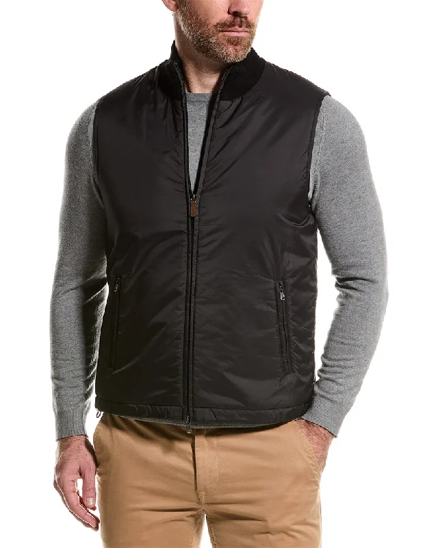 Regular Fit Men's Mock - Neck Sweater in Teal with a Side Slit for a Modern Office AttireBruno Magli Knit Collar Wool Vest Regular Fit Men's Mock - Neck Sweater in Teal with a Side Slit for a Modern Office AttireBruno Magli Knit Collar Wool Vest