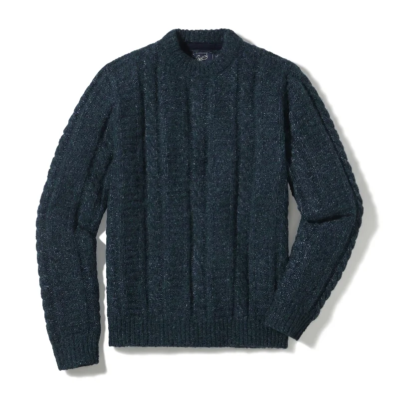Plus Size Men's Open - Front Cardigan Sweater in Burgundy with Buttons for a Stylish LayerCollegiate Cable Crew - Bottle Navy Plus Size Men's Open - Front Cardigan Sweater in Burgundy with Buttons for a Stylish LayerCollegiate Cable Crew - Bottle Navy