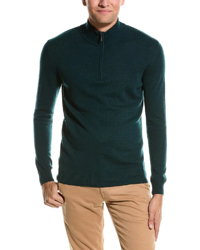 Men's Embroidered Floral Patterned Silk - Blend Sweater in Cream for a Spring - Inspired LookForte Cashmere Mock Neck Cashmere 1/4-Zip Sweater Men's Embroidered Floral Patterned Silk - Blend Sweater in Cream for a Spring - Inspired LookForte Cashmere Mock Neck Cashmere 1/4-Zip Sweater