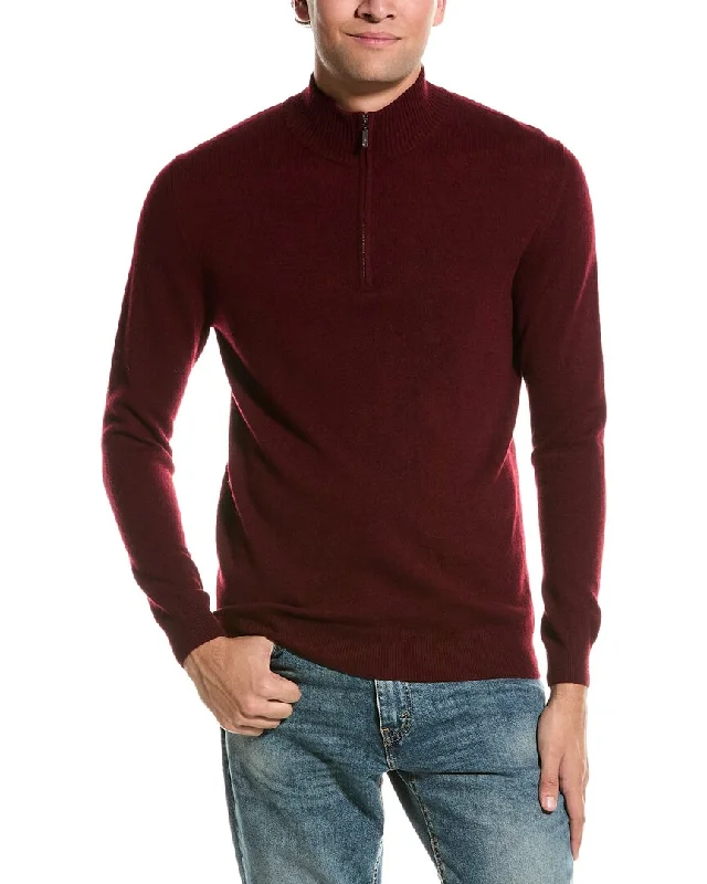 Plus Size Men's V - Neck Cashmere - Blend Sweater in Navy with Ribbed Trim for a Classic StyleForte Cashmere Mock Neck Cashmere 1/4-Zip Sweater Plus Size Men's V - Neck Cashmere - Blend Sweater in Navy with Ribbed Trim for a Classic StyleForte Cashmere Mock Neck Cashmere 1/4-Zip Sweater