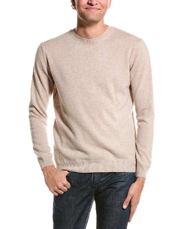 Men's Fuzzy Mohair - Blend Sweater in Light Pink for a Soft and Stylish LookForte Classic Crew Cashmere Sweater Men's Fuzzy Mohair - Blend Sweater in Light Pink for a Soft and Stylish LookForte Classic Crew Cashmere Sweater
