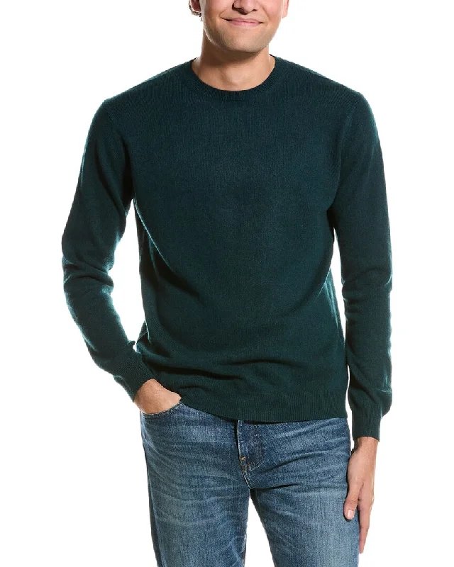 Regular Fit Men's Heathered Knit Sweater in Charcoal for a Laid - Back Weekend LookForte Classic Crew Cashmere Sweater