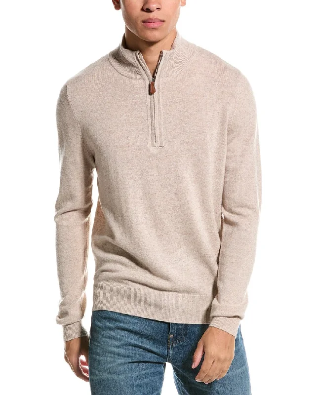 Plus Size Men's Distressed Denim - Look Sweater in Blue for a Trendy and Edgy StyleKier+J Wool & Cashmere-Blend 1/4-Zip Mock Sweater Plus Size Men's Distressed Denim - Look Sweater in Blue for a Trendy and Edgy StyleKier+J Wool & Cashmere-Blend 1/4-Zip Mock Sweater
