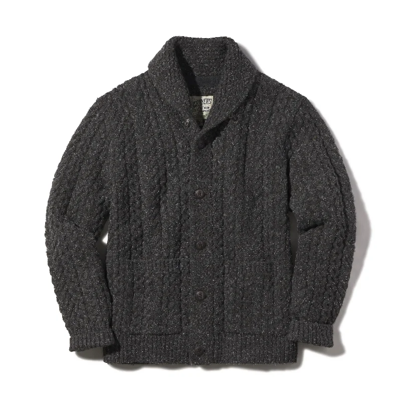 Tall Men's Button - Down Sweater in Mustard Yellow for a Pop of Color in SpringMelange Cable Shawl Cardigan - Charcoal Tall Men's Button - Down Sweater in Mustard Yellow for a Pop of Color in SpringMelange Cable Shawl Cardigan - Charcoal