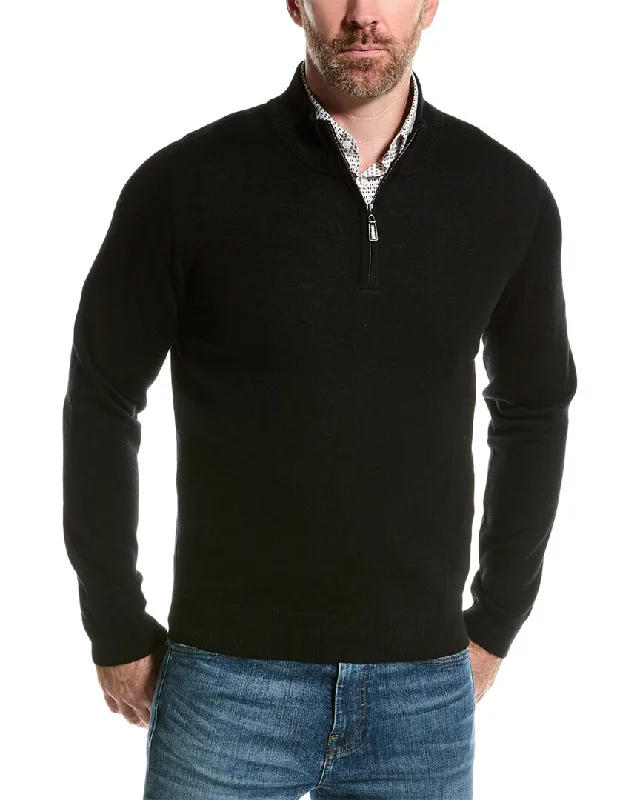 Men's Ribbed Bodycon Sweater in Red for a Sexy and Confident Night OutMette Merino Wool Mock 1/4-Zip Sweater Men's Ribbed Bodycon Sweater in Red for a Sexy and Confident Night OutMette Merino Wool Mock 1/4-Zip Sweater