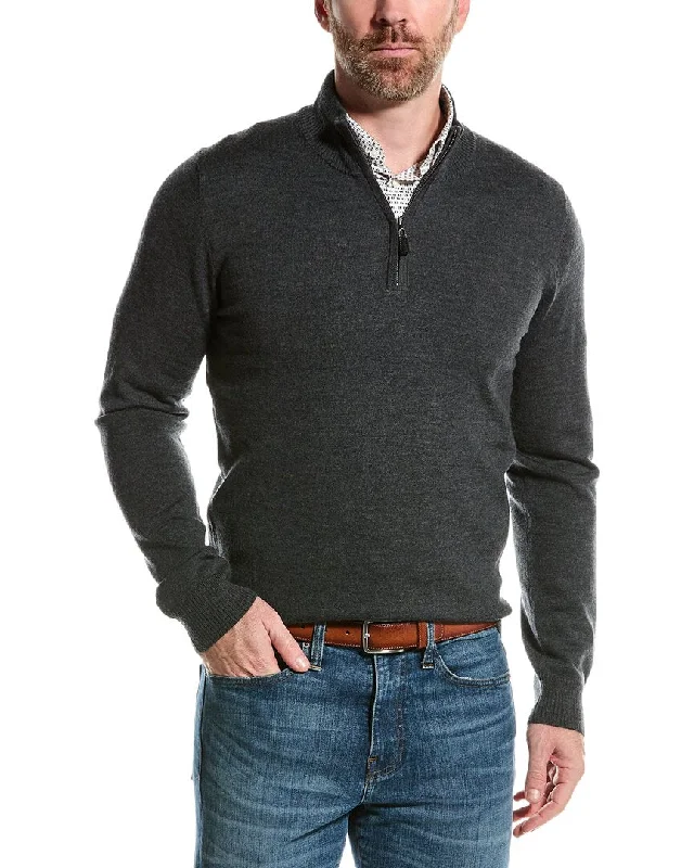 Men's Cable - Knit Sweater Dress in Gray for a Unique and Comfortable One - Piece OptionMette Merino Wool Mock 1/4-Zip Sweater Men's Cable - Knit Sweater Dress in Gray for a Unique and Comfortable One - Piece OptionMette Merino Wool Mock 1/4-Zip Sweater